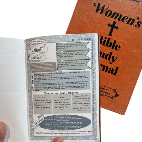 66-Page Bible Study Guide - Visual Summary Book for Daily Devotionals | PU Leather Companion for Women