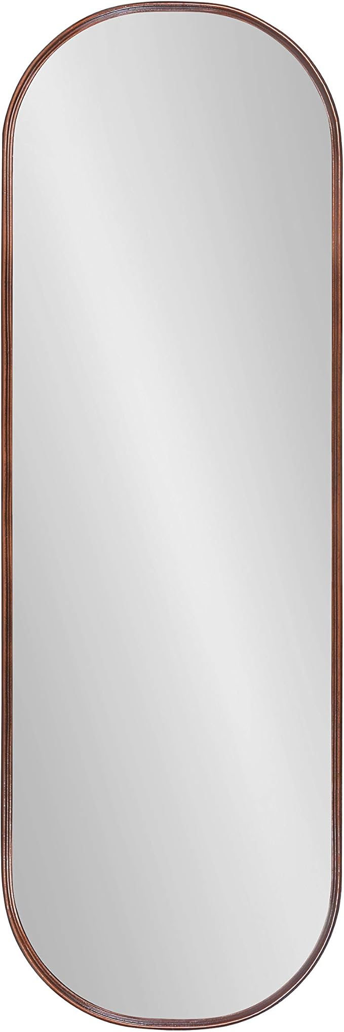 Kate and Laurel Caskill Modern Framed Capsule Mirror, 16 x 48, Bronze, Decorative Oval Accent Mirror for Wall