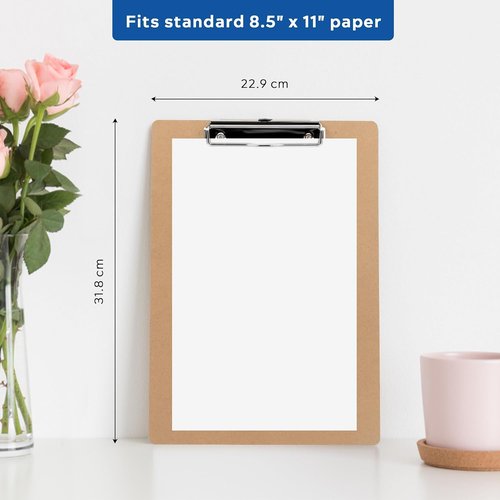 LUX Hardboard Clipboard - 6-Pack Brown | Durable Professional Office Organization Tools