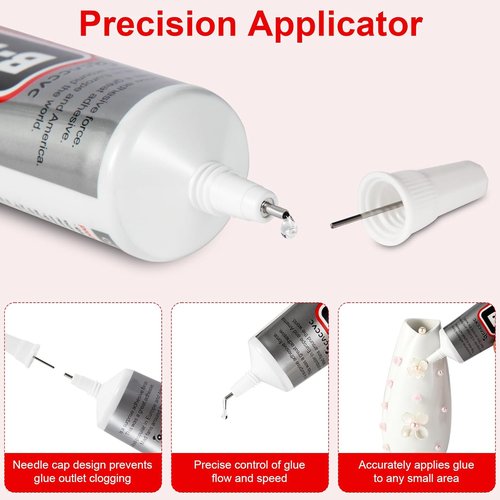 B7000 Clear Glue - Precision Tip Adhesive for Rhinestones, Jewelry & Crafts | 50ML (1.68 fl. oz)