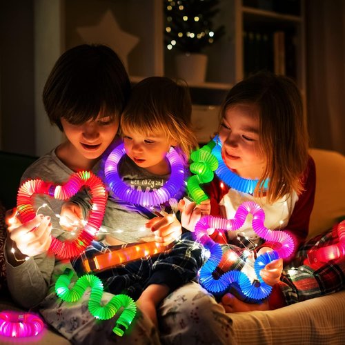 Glow Sticks | Camping Essentials for Kids - 6 PCS LED Light-Up Tube Wands & Bracelets for Summer Fun