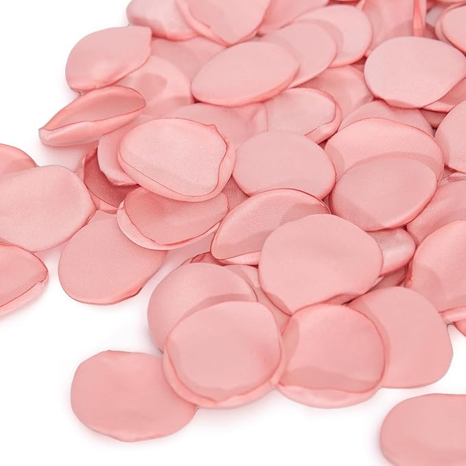 TINGE TIME 200pcs Rose Petals and Fake Roses Artificial Flowers for Wedding Decor, Bridal Shower, Party Decoration - Silk Flower Petals Bulk Pack (Dusty Pink)