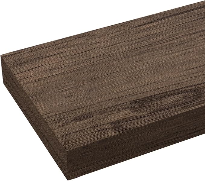 Smoke Gray Floating Shelves for Wall Set of 2, 11.8 Inch Small Wall Shelves for Bathroom Over Toilet, Hallway & Bedroom Storage, Wall Mounted Shelves for Decor, Candles & Small Plants