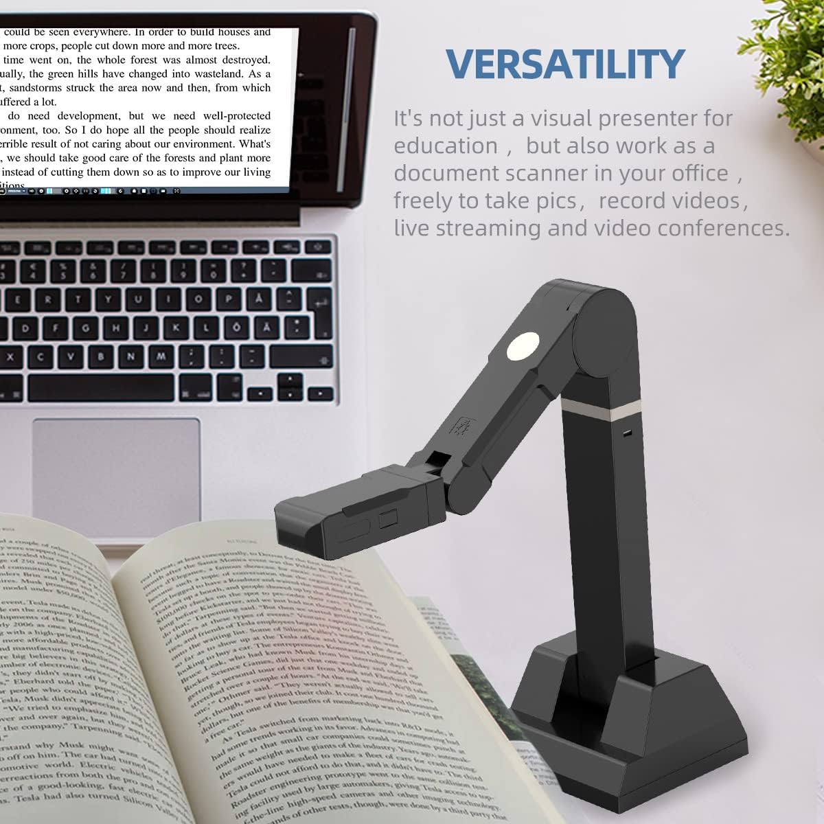 Y213af Document Scanner - 21MP Ultra HD A3 Document Camera | Chromebook Compatible for Live Demos & Distance Learning