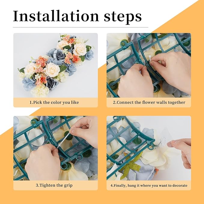 Flower Centerpieces for Tables - 10 Pack Wedding Arch Artificial Flowers Grey Arrangements Center Piece for Reception, Living Room, Kitchen, Dining Table Runner Decorations
