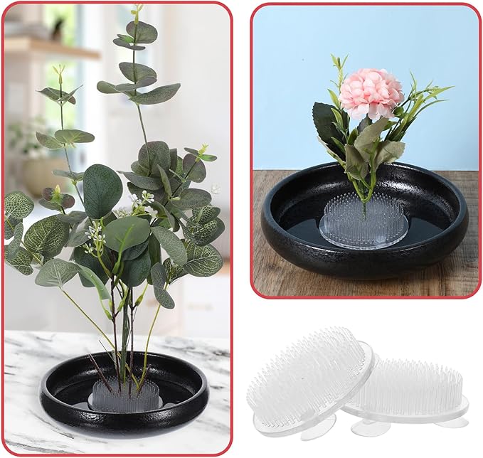 16pcs Plastic Flower Frogs for Arrangements Vase, Frog Flower Holder with Pins, Floral Frogs for Arrangements, Transparent Pin Frog for Flowers, for Wedding/Party Decor(2.75" Diameter)