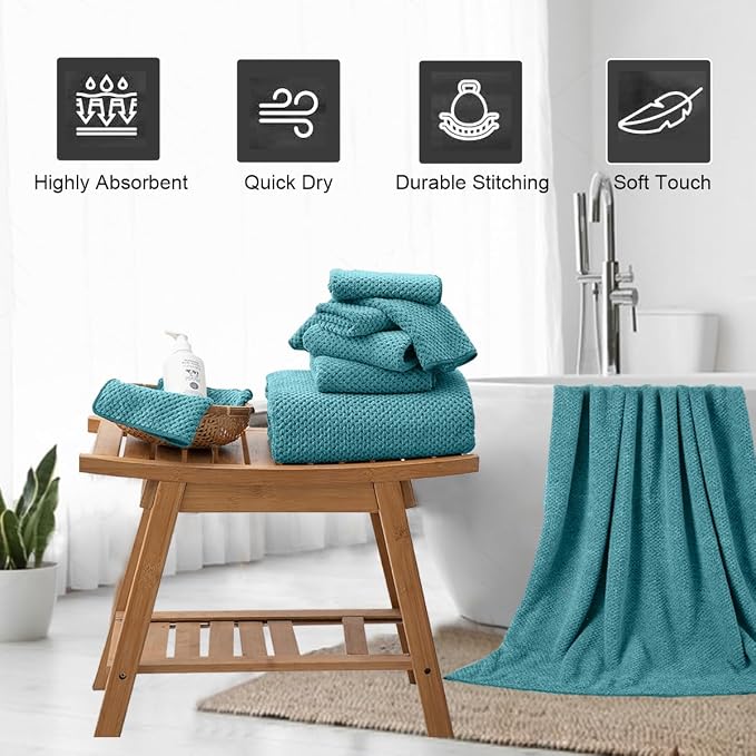 Hand Towels Set 2 Pack-16“x31”,Ultra Soft Microfibers Bathroom Towel Set Highly Absorbent Quick Dry Luxury Premium Towel Lightweight Durable Hand Towel Collection for Hotel Spa Gym Kitchen,Green