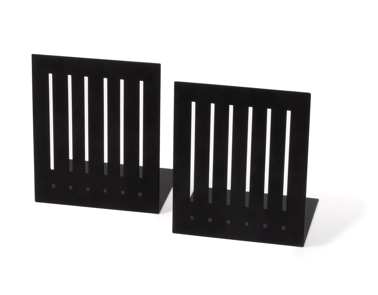 Spectrum Heavy Bookends - Sturdy Metal Book Holders for Shelves | No-Skid Design, Black Finish