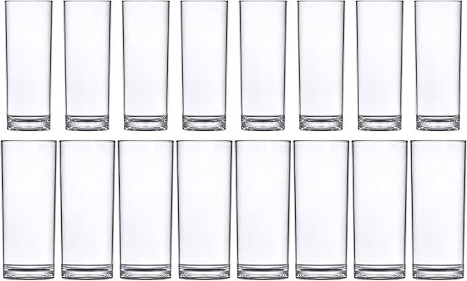Amazing Abby - Viola Minuto - Plastic Cylinder Vases (16-Piece Set), Acrylic Flower Vases for Wedding Centerpieces, Home Decorations, Office Ornaments, Shatter-Proof, 6" + 7" (H) (Not Glass)