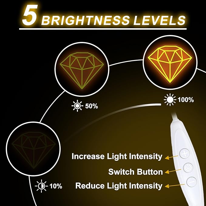 Diamond Neon Sign for Wall Decoration, Glowing Neon Sign, Adjustable Brightness Shining LED Sign Night Light for Man Cave Bedroom, Wedding, Living Room, Party, Bar, Office Decoration-Gold