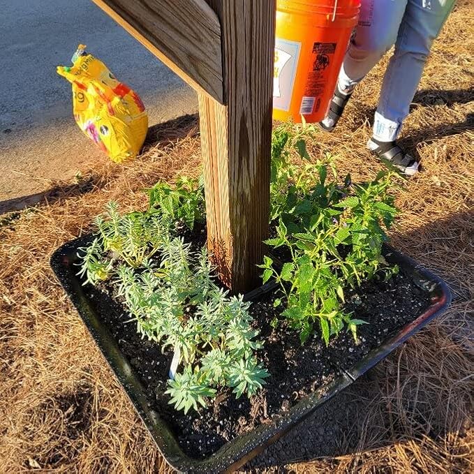SnapPot® Mailbox Planter Wrap – 24 Inch Resin Planter for 4x4 and 6x6 Posts, Extra Large 16+ Gallon