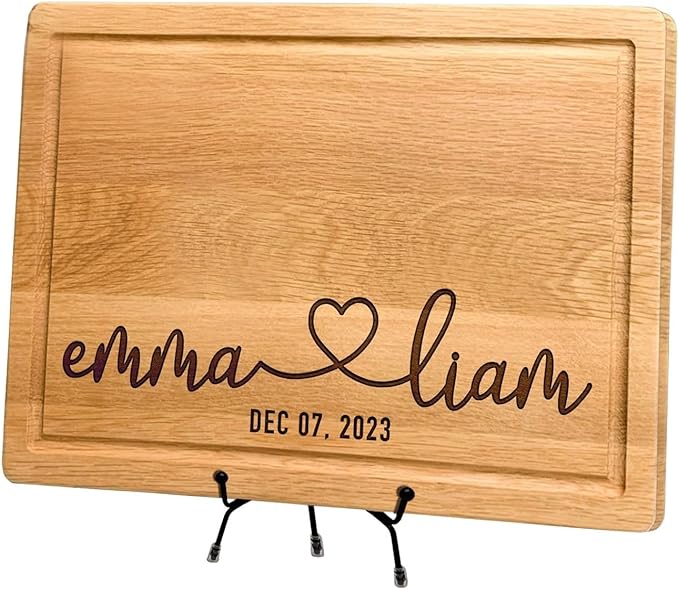 Custom Wedding Gifts for Couples 2025, Personalized Engraved Cutting Board for Couples, Parents, Custom Couple Gift Ideas for Christmas, Wedding, Anniversary, Engagement, Housewarming