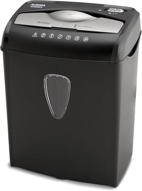 Aurora AU895XA 8-Sheet Cross-Cut Shredder - Professional Paper & Credit Card Security