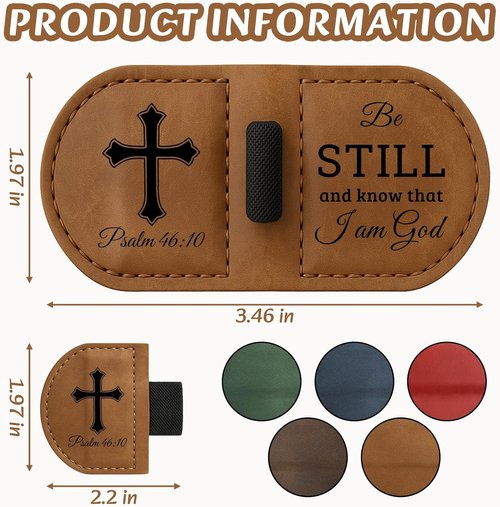 Bygone Mark Personalized Leather Bookmark with Pen Holder - Inspirational Bible Verse Design (Brown, Psalm 119:105)