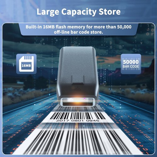 NetumScan Mini Bluetooth Barcode Scanner - 3-in-1 Wireless 1D/2D Reader for POS & Mobile Devices