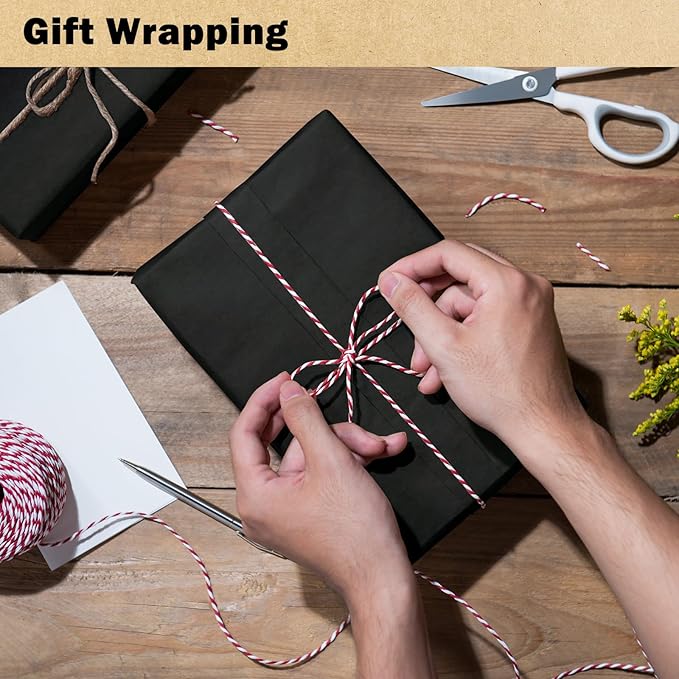 RUSPEPA Black Kraft Wrapping Paper Roll, 17.5"x 393"(32.8'), Recyclable Black Art Gift Wrap Paper for Gift Wrapping, Table Covering, Kids Craft Supplies, Bouquet Flower, Poster Bulletin Board, 80GSM
