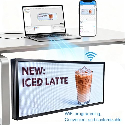 P6 Digital Programmable Scrolling LED Sign - Outdoor Business Message Board | WiFi Control Display Screen