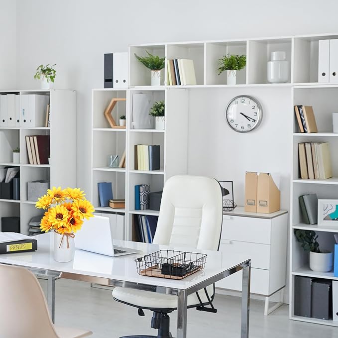 Domensi 5.91 in High Farmhouse Vase Decor Galvanized Metal Flower Vase with Twine Bow Vintage Rustic Tin Flower Buckets for Artificial Floral Table Container DIY(White,24 Pcs)