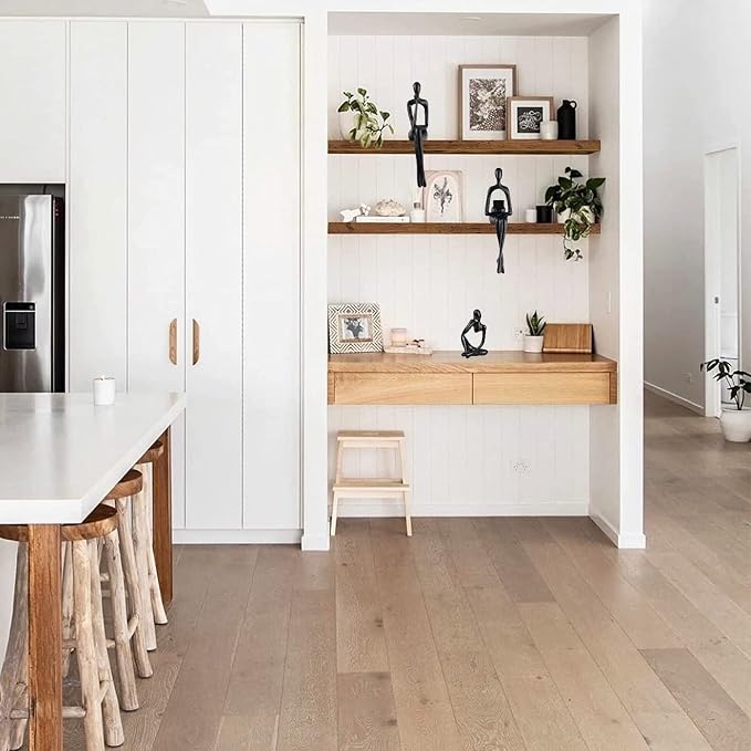 Prettidecor Gold Home Decor Thinker Statue Accents, Set of 3 Thinker Sculptures Office Decor Modern Abstract Resin Decoration on Shelf Table Desk for Living Room Office Bedroom (Black, Large)