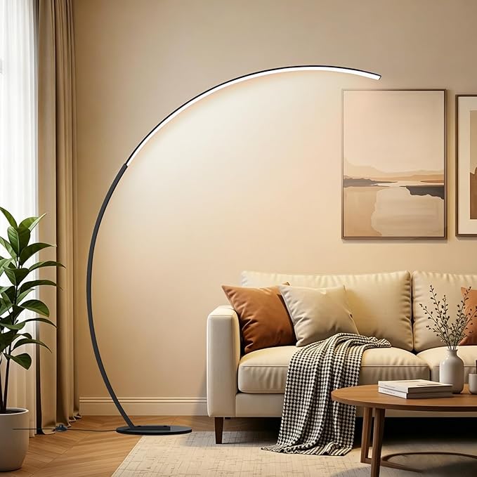 Dimmable LED Lamps for Living Room with 3 Color Temperatures, Ultra Bright 2000LM Arc Floor Lamps, Modern Standing Tall Lamp with Remote Control Reading Floor Lamp for Bedroom Office Classroom
