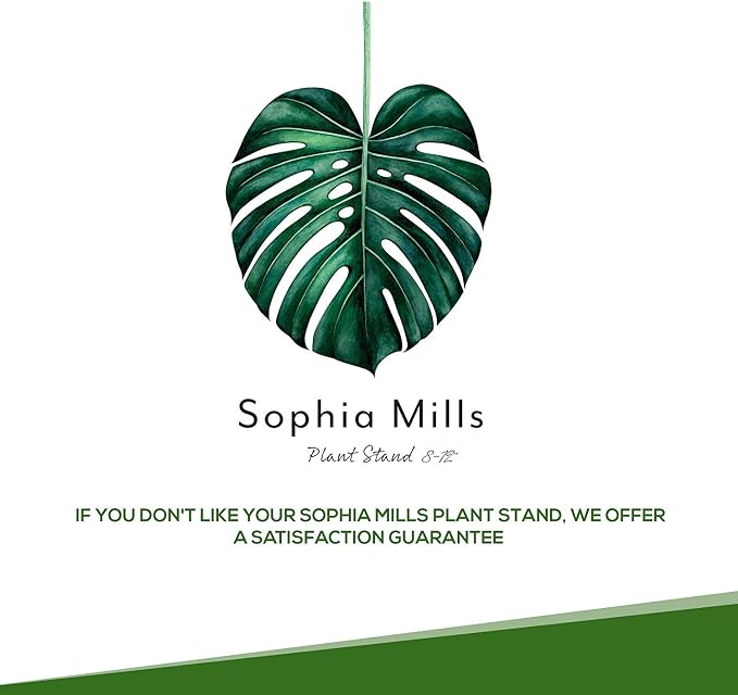 Sophia Mills Mid Century Plant Stand - Solid Wood Item Stand Handmade with Acacia - Fits Medium & Large Pots Sizes 8 to 12 inches (Not Included) (Adjustable Width: 8-12 inches, Dark Brown)