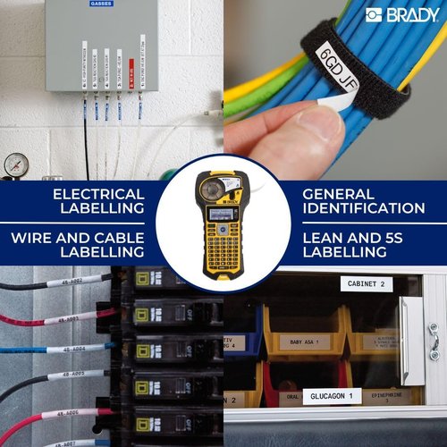 Brady M210 Portable Label Printer - Durable Rubber Bumpers, Multi-Line Print, 6 to 40 Point Font