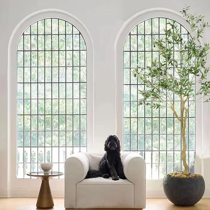 Tall Faux Olive Tree，7ft（84in） Realistic Potted Silk Artificial Olive Tree， Fake Olive Trees Indoor for Home Office Living Room Bedroom Stairs Foyer Decor.2pack.