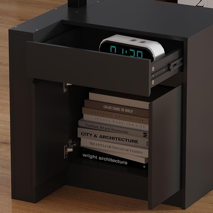 MOUMON 70.9” Electric Standing Desk with Drawer, Height Adjustable Executive Computer Desk with File Storage for Home Office, Sit Stand Desks, Black, 70.9”W x 31.5”D x 29.5”-44.1”H