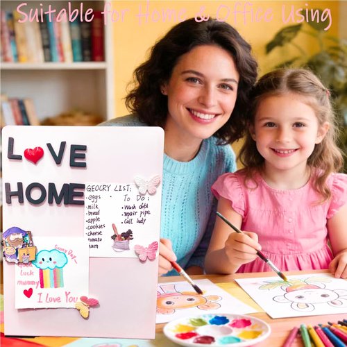 Metal Pink Magnet Display Board by [Brand Name] - 14" x 10" Anti-Slip Bulletin Board for Home Office & Events