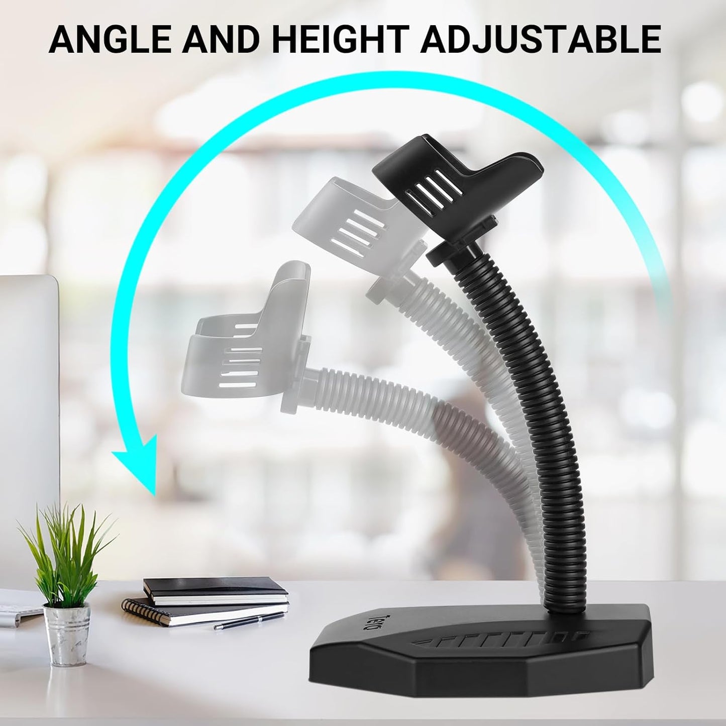 Tera Barcode Scanner Stand - Adjustable Wall Mount Holder with Compartment for Retail & Logistics