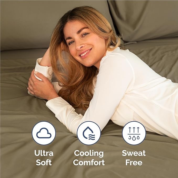 Twin XL Size 3 Piece Sheet Set - Comfy Breathable & Cooling Bed Sheets Set - Hotel Luxury Bedding for Women, Men, Kids, Teens, Boys & Girls - Deep Pockets, Ultra-Soft, Wrinkle Free - Oeko-Tex - Khaki