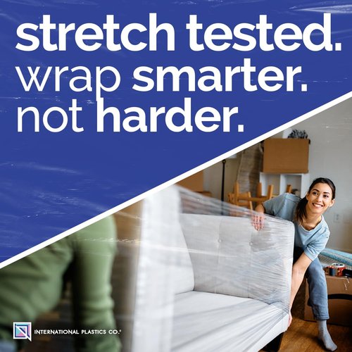 International Plastics Co. 18" Stretch Film - 1500 Feet of Heavy-Duty, 7-Layer Clear Wrap | 80 Gauge, 800% Stretch