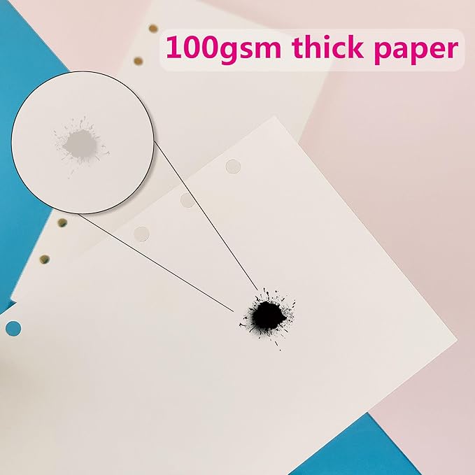 A6 Loose Leaf Refill Paper, 171x94mm, 135 Sheets Plain White Planner Refills, 6-Ring Binder Compatible, 100GSM Insert Papers for Notebooks, School, Office, College Notes, Journaling & Printing
