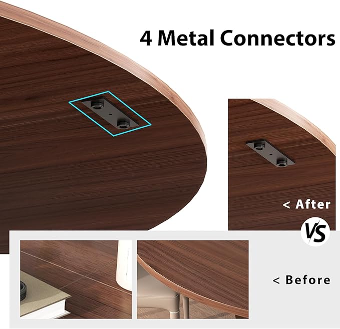 IBF Walnut Round Dining Table,Modern Wood Dinner Tables,Round Kitchen Table for 4 to 6,Farmhouse Dining Tables for Home,Living Room,Office,47 Inch