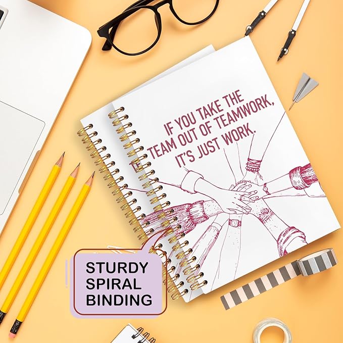 Yhtrg Welcome to the Team Gifts Spiral Notebooks, Gifts for Team Members at Work, Work Team Gifts for Employees, Journal Notebook for Women Men Coworkers, 5.5x8.3 Inch