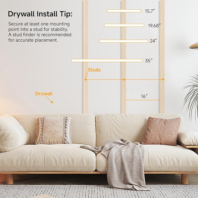 31.5in Floating Shelves for Wall, Wall Mounted Shelves for Decor Storage Set of 2, Floating Shelf for Bedroom, Bathroom, Living Room and Kitchen（Beech）