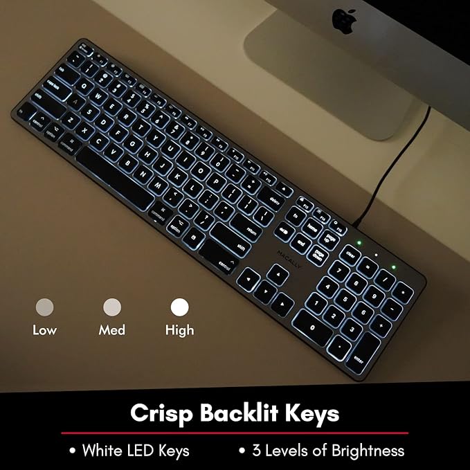 Macally Backlit Keyboard and Mouse Combo, Enhance Your Workflow
