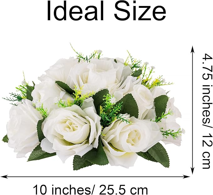 Flower Centerpieces for Wedding Tables: Wedding Table Decorations White Flower Balls Centerpieces for Engagement Cerebration Party Center Pieces 2 Packs