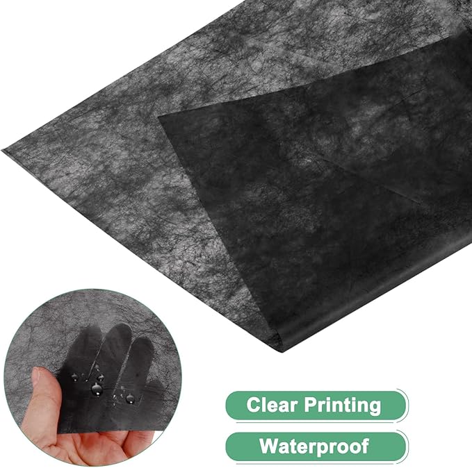 M METERXITY 38-Sheet Korean Cotton Wrapping Flower Paper, 22.8x17.7 Inch/ 58x45cm Waterproof Floral Wrapping Cotton Paper for Bouquets/Gift Packaging [Black]