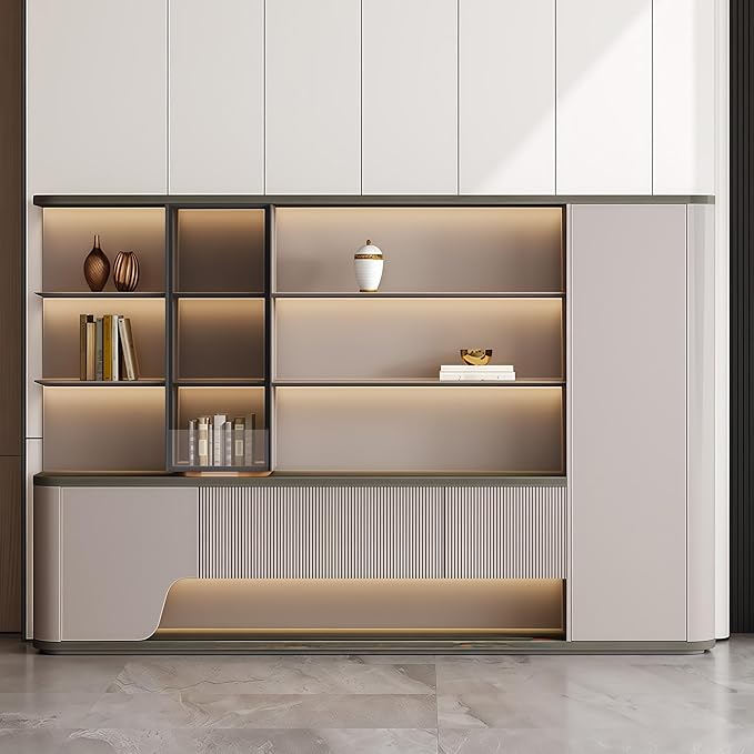 Modern L Shaped Desk, 141.7 inch Large Desk with Storage, Executive Desks for Home Office No Installation Required with Drawers and Lockable, Without Desk or Computer Chair (Filing Cabinet)