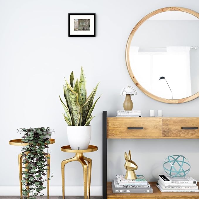 Round Wood Mirror,24 inch Circle Wooden Natural Large Farmhouse Vanity Boho Decor Wall Mirror for Bathroom Bedroom Living Room Hallway