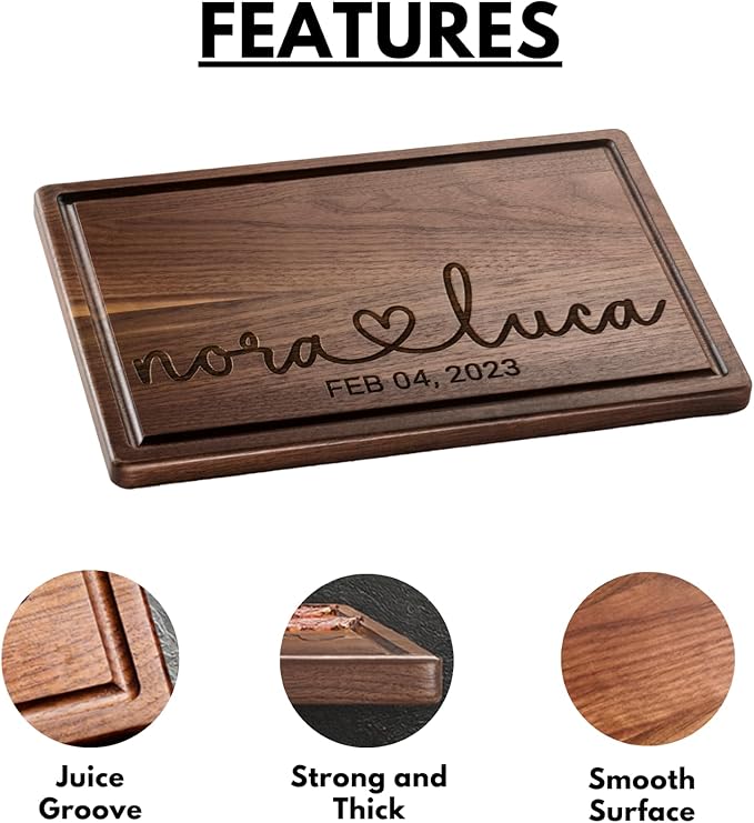 Personalized Cutting Board Wedding Gift, Customized Bridal Shower Gifts, Wedding Shower Gifts, Engraved Gifts for Couples 2025, Custom Anniversary Wooden Gifts