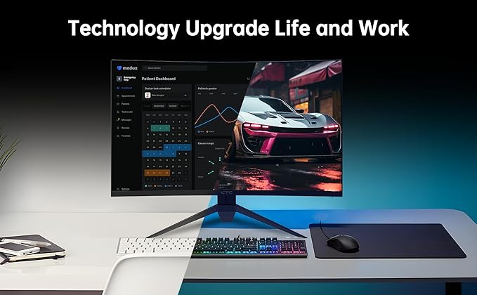 KTC 32 inch Curved Gaming Monitor, 180Hz 1ms MPRT, 2K 1440P 144Hz Monitor, 1500R HVA Display, FreeSync Premium, HDR, 120% sRGB, DisplayPort/HDMI/USB, Vesa Support 3.9x3.9'', PC Moniter for Gamers