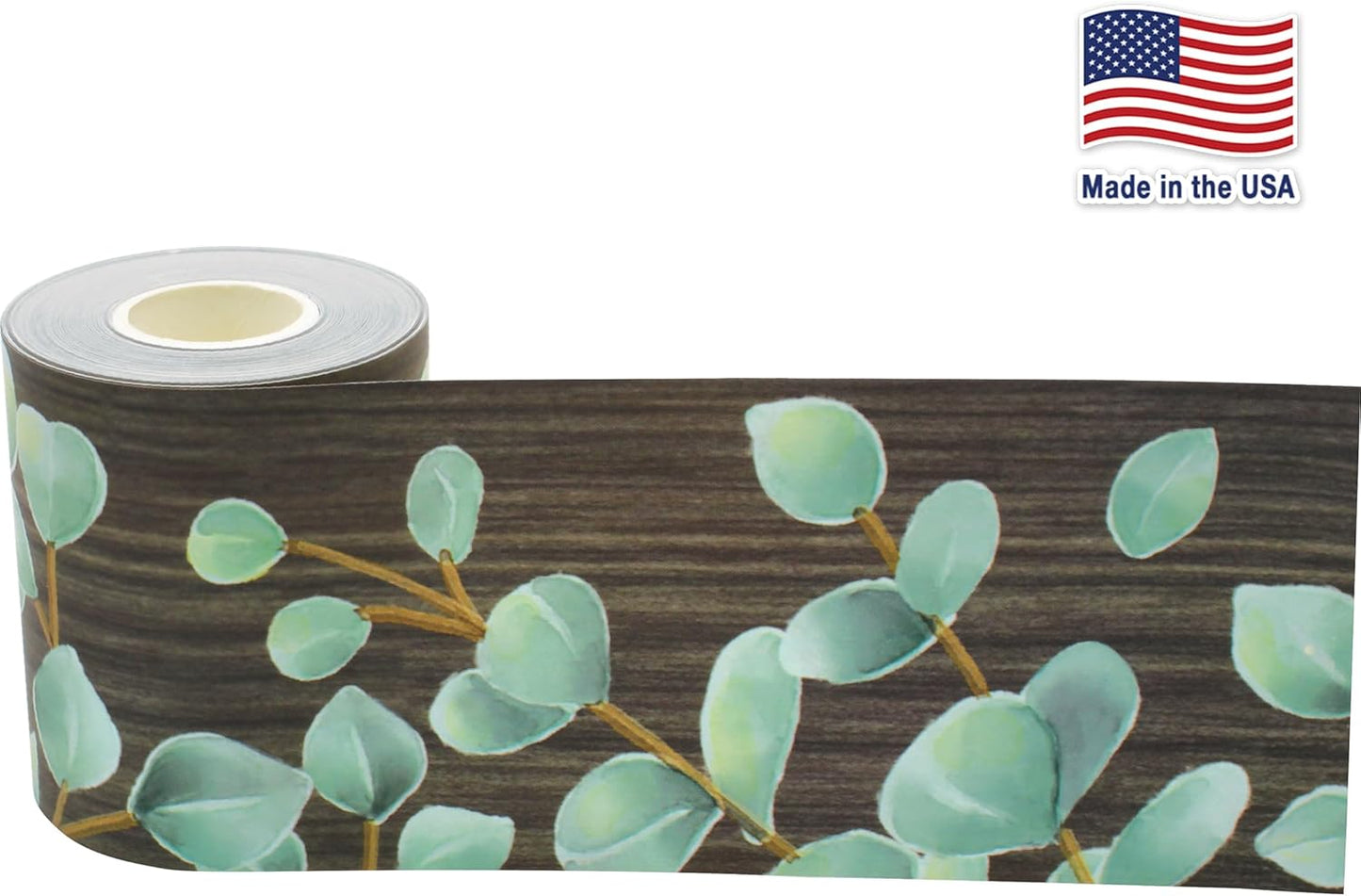 Teacher Created Resources Eucalyptus Straight Rolled Border Trim - 50ft for Bulletin Boards & Classrooms