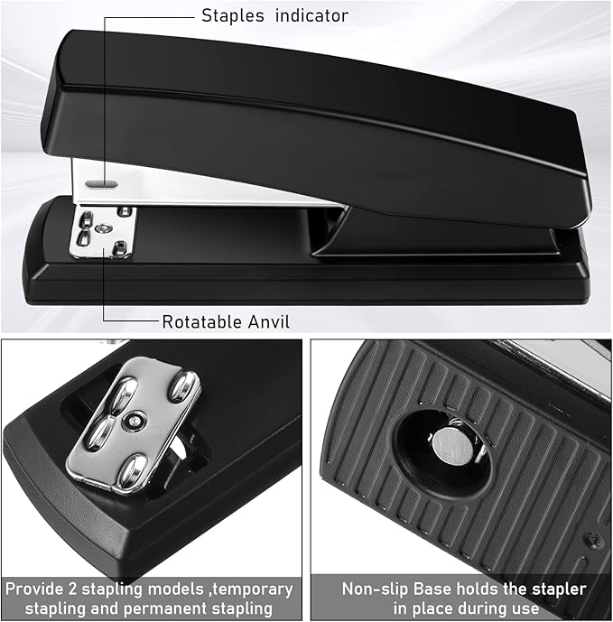 10 Pcs Tape Dispenser Staplers for Desk with Staples and White Tapes 25 Sheet Capacity School Office Stapler