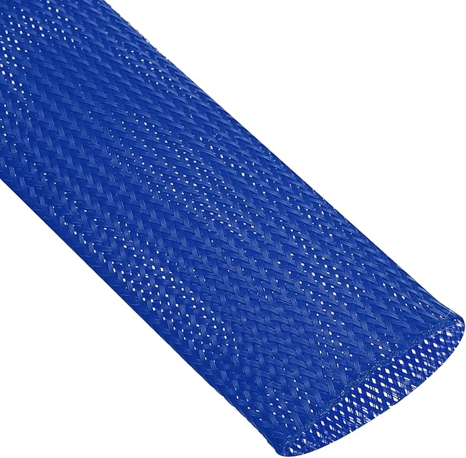 uxcell Expandable Sleeving, 2-inch 10ft Cable Sleeve, Blue
