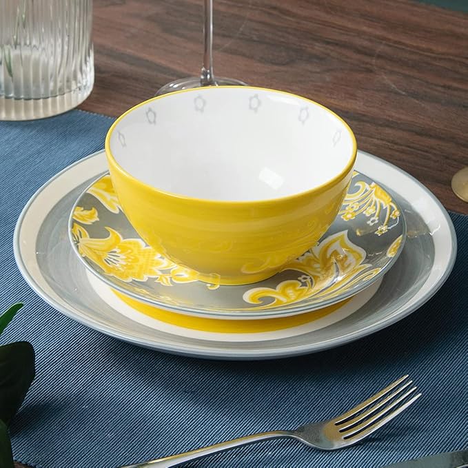 Plates and Bowls Sets Ceramic Dinnerware Sets Plate Set Porcelain Dishes Set for 4 Dinner Plates