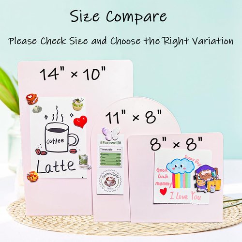 Metal Pink Magnet Display Board by [Brand Name] - 14" x 10" Anti-Slip Bulletin Board for Home Office & Events