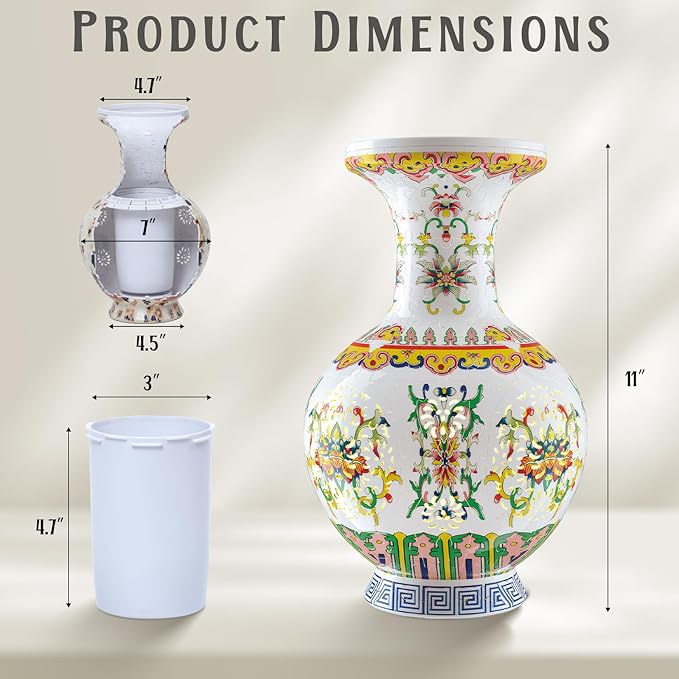 3D Puzzle Vase, 160 Curved Pieces DIY Flower Vase Craft Kit & 3D Puzzles for Adults, Creative Jigsaw Art Project Home Décor Centerpiece, (C-Imperial Palace Pattern)