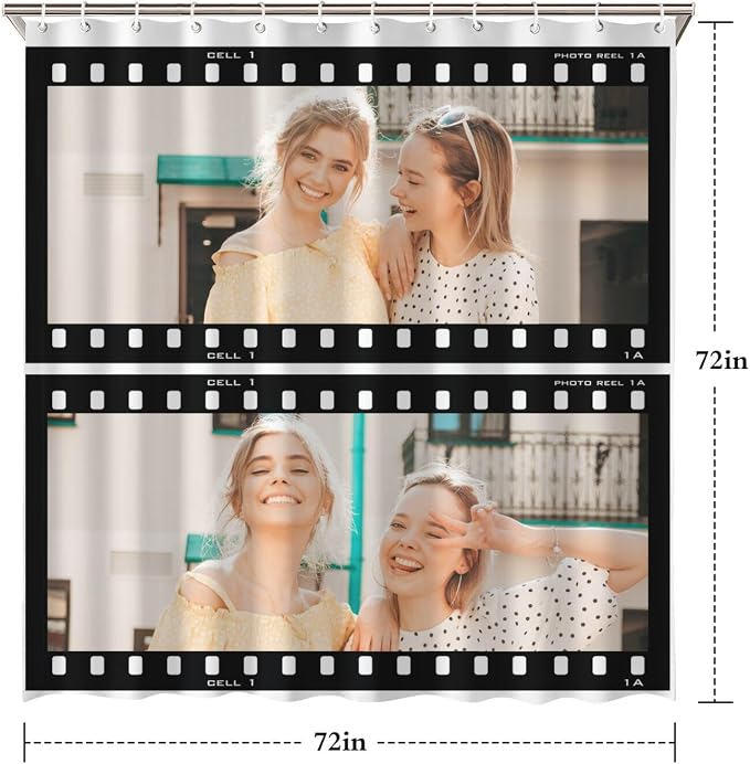 Personalized Shower Curtain Set Custom Photo Shower Curtains Modern Minimalist Home Bathroom Curtain Decor with 12 Hooks 72 Inch Wide * 72 Inch High